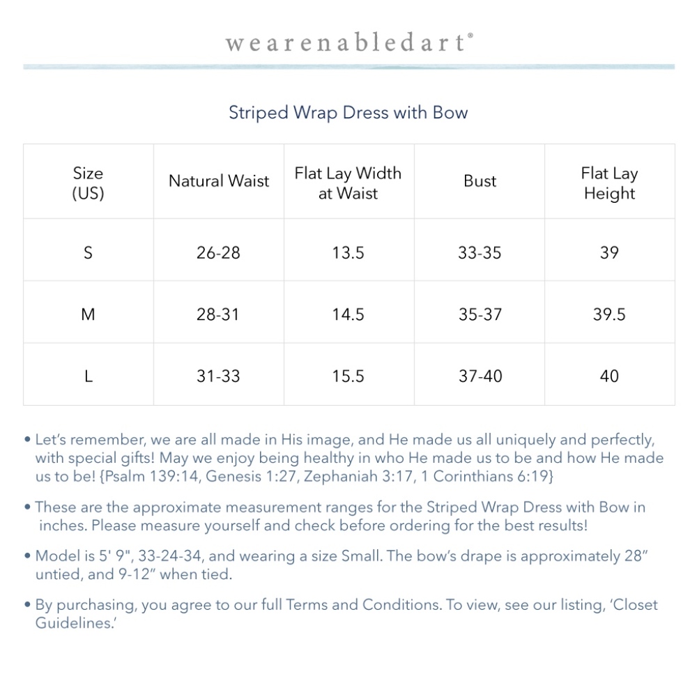 NWT ♡ Striped Wrap Dress with Bow, ON SALE! - Picture 8 of 8